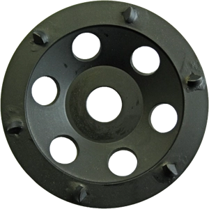 PCD-grinding wheel (black), Ø 125 mm, 6 PCD-segments round