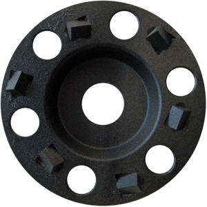 PCD-grinding wheel (black), Ø 100 mm, 6 PCD-segments pointed